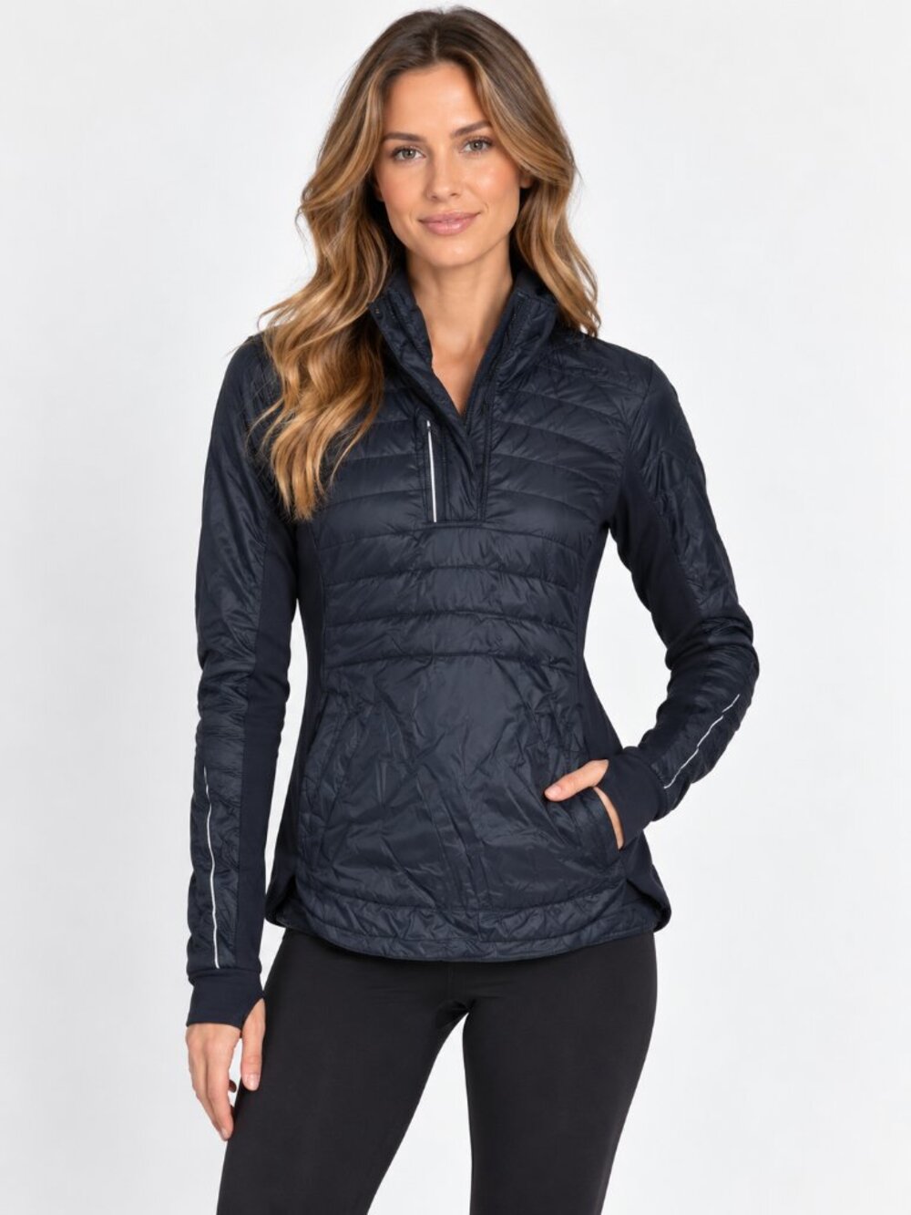 Lululemon Women’s Quilted Half-Zip Jacket Navy Blue
